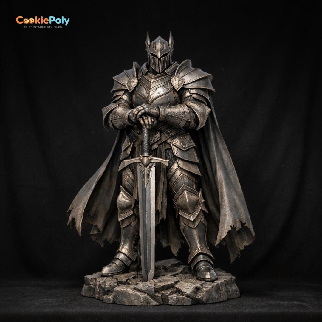 Medieval Knight STL File – Fantasy Warrior 3D Model Miniature (resin ...