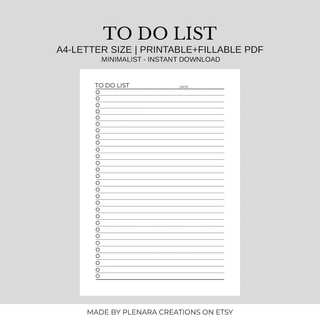 Lista de tarefas editável em PDF para iPad e tablets, imprimível ...