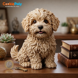 Fluffy Puppy Dog STL File | Detailed Pet Sculpture, Resin/FDM Printing (Digital Download)