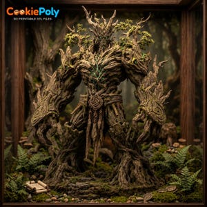 Treant Guardião da Floresta Ancestral STL | Miniatura de Golem Árvore Fantástico (Download Digital)