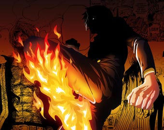 Sanji Playmat with Manga Panel Background