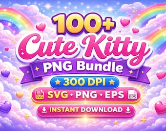 100 +Hello Kitten PNG Bundle, Halloween Cat Lover SVG Files, Cute Kitty PNG Bundle, Digital Download