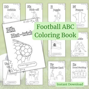 Football ABC Coloring Book Printable | Soccer Alphabet for Kids | A–Z Vocabulary | World Cup Learning Activity | Instant Download PDF
