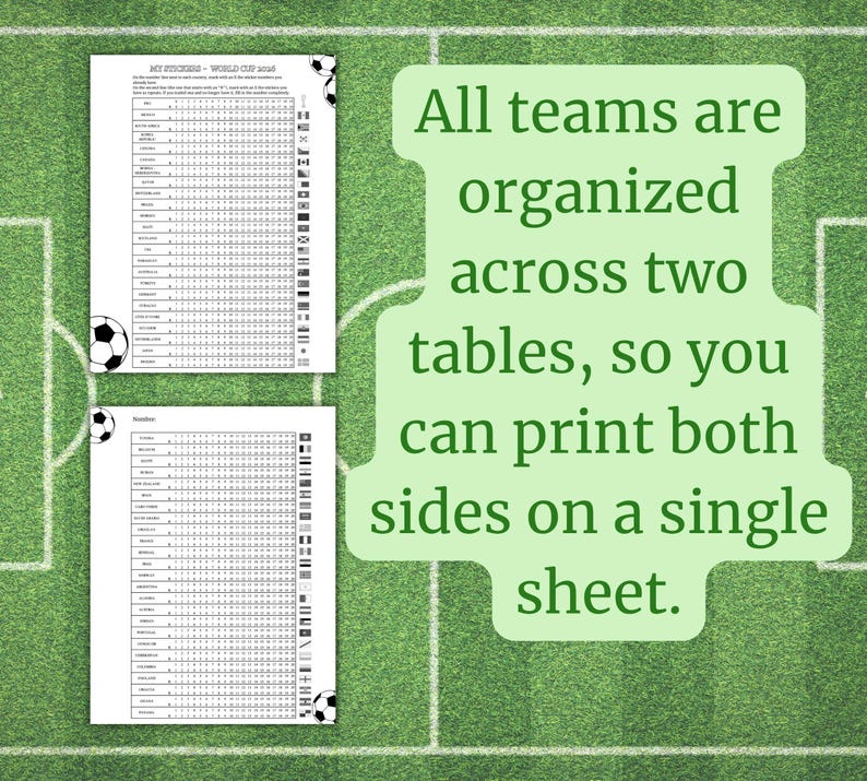 World Cup 2026 Sticker Check List Printable | Panini Album Checklist ...