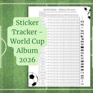 Checklista för klistermärken till VM 2026, utskrivbar | Checklista för Panini-album i PDF-format | Dubbelsidig klistermärkessamling för barn
