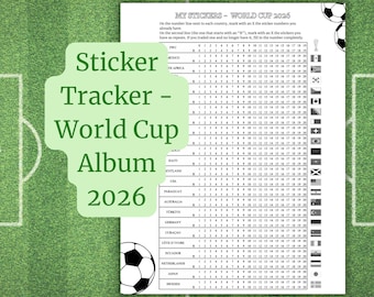 World Cup 2026 Sticker Check List Printable | Panini Album Checklist PDF | Double-Sided Sticker Collection Organizer for Kids