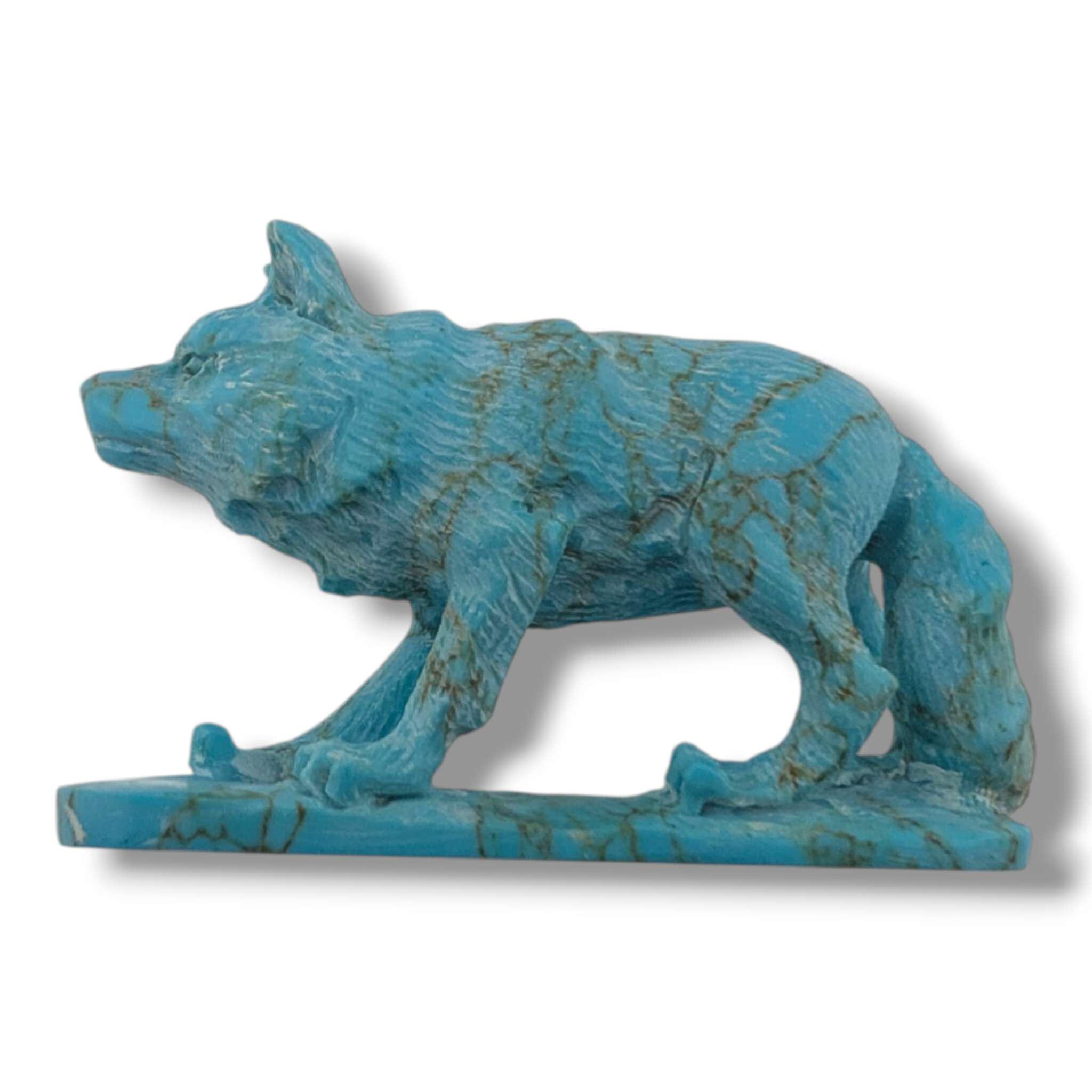 Turquoise Wolves Handcrafted Block Turquoise Wolf Table Carving - Etsy