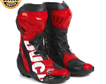 Botas de moto Ducati Corse V6 Air para hombre, con certificación CE, ideales para competición en moto.