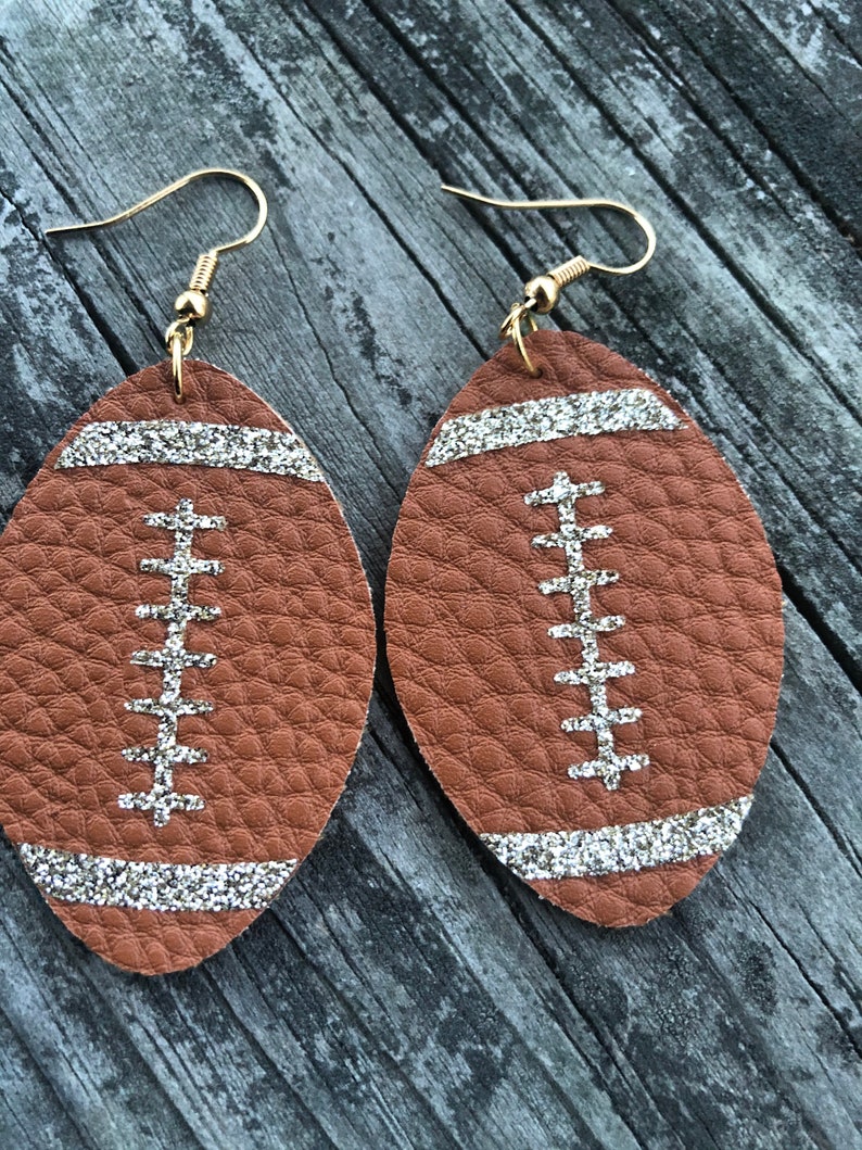 Football Faux Leather Earrings Sports Earrings Football Etsy Israel