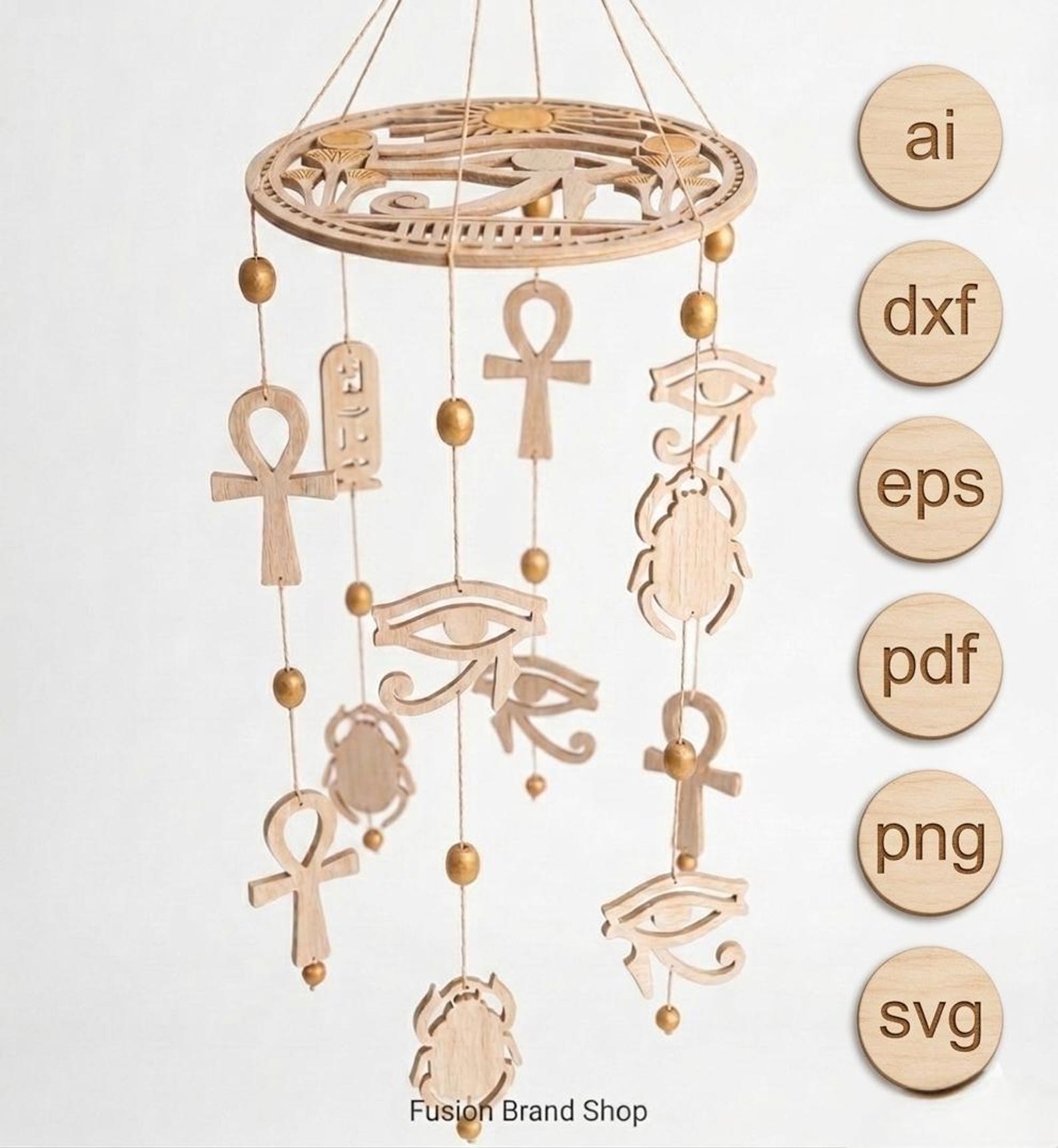 Ancient Egyptian Nursery Mobile SVG - Eye of Horus & Ankh Pharaoh ...