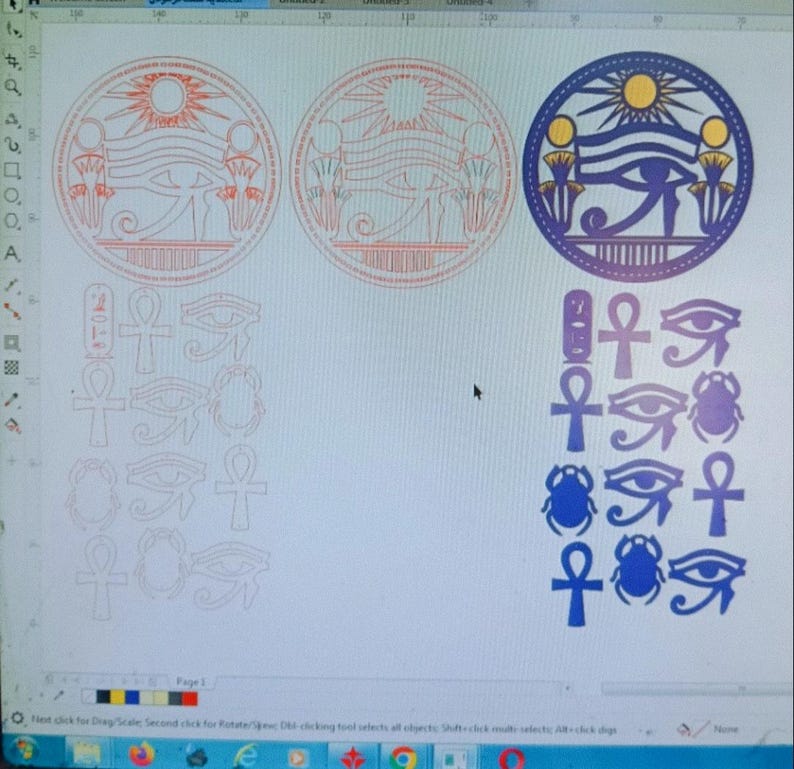 Ancient Egyptian Nursery Mobile SVG - Eye of Horus & Ankh Pharaoh ...