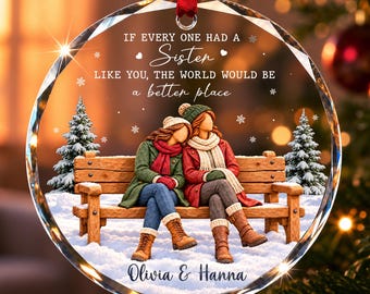 Personalized Sister Ornaments 2026, Sisters Gifts for Women, Gifts For Sisters, Besties Sisterhood Gifts, Sister Ornament for Christmas Tree