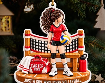 Volleyball Ornament 2026, Custom Volleyball Girl Gift, Volleyball Player Christmas Ornament, Gift For Volleyball Lover, Team Gift
