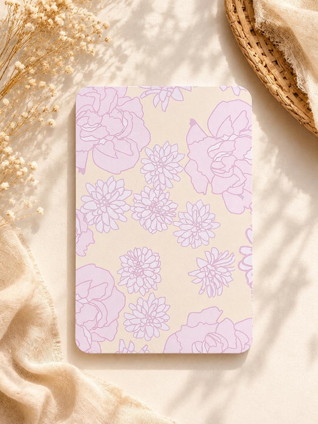 Purple Notepad Sticker Notepad and Stickers- Assorted, Yellow, Blue and Purple Floral 4.5 X ...