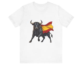 Spanish Fighting Bull T-Shirt, Matador Cape Illustration, Kawaii El Toro Tee