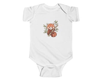 Red Panda Infant Bodysuit – 100% Cotton Soft Baby Onesie
