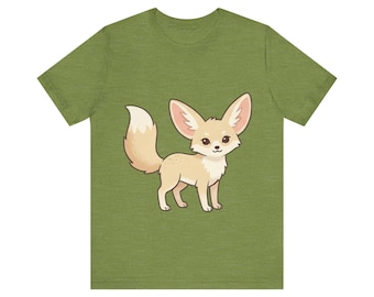 Fennec Fox T-Shirt, Minimalist Desert Animal Graphic Tee, Nature Lover Gift
