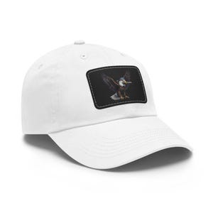 Flying Bald Eagle Leather Patch Dad Hat, Distressed American Eagle Cap image 16