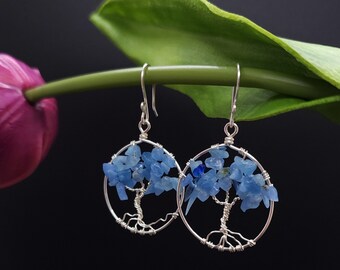 Kyanite Tree of Life Earrings