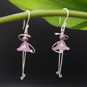 Lilac Tutu Ballerina Earrings: Cute Dance Recital Gift for Young Girls & Ballet Lovers