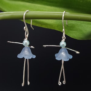 Blue Ballerina Earrings, Cute Dancer Earrings, Dainty Jewelry, Ballet Dancer gift, Dance recital gift, Ballet Lover Gift, Ballerina gift