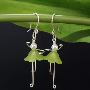 Green Ballet Dancer Earrings, Dainty Danc Earrings, Dainty Jewelry, Ballet Dance gift, Dance recital gift, Ballet Lover Gift, Ballerina gift