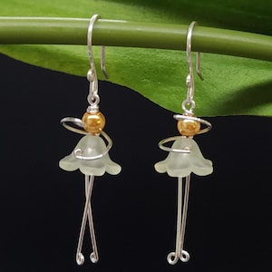 Dainty Yellow Ballerina Earrings: Cute Ballet Dancer Jewelry Gift for Recital, Girls & Dance Lovers