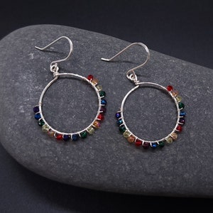 Rainbow Hoop Earrings