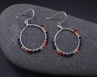 Rainbow Hoop Earrings