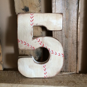 Baseball Wall Decor, Baseball Letter, Personalized Baseball Sign, Baseball Baby Shower, Baseball Room, Baby Shower Decor image 1