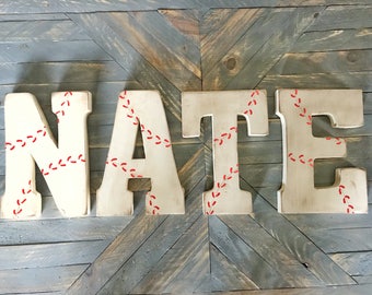 Baseball letters | Etsy