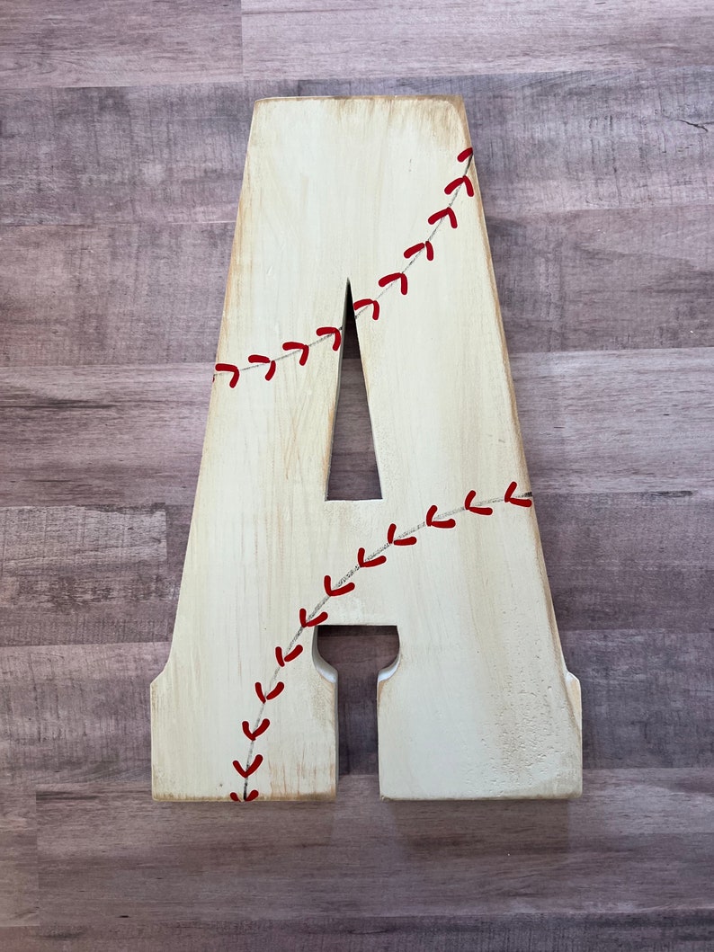 Baseball Letter, Vintage Baseball Letter, Dirty Baseball Letter image 1