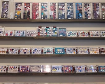 48” Card Display Shelves, Set of Eight, football cards, baseball cards, basketball cards, card shelf