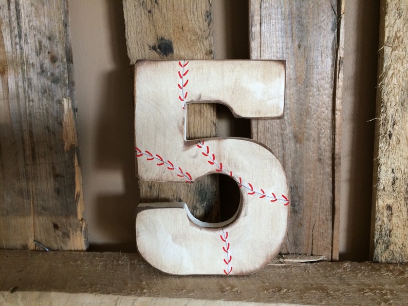 Baseball Wall Decor, Baseball Letter, Personalized Baseball Sign, Baseball Baby Shower, Baseball Room, Baby Shower Decor image 1