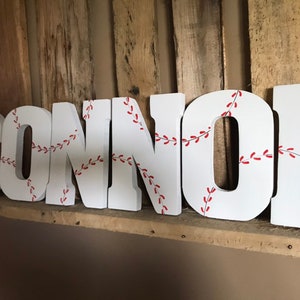 Nombre de béisbol, Letras de béisbol, Nombre de béisbol personalizado, Guardería de béisbol, Habitación para niños, Decoración de guardería, Baby Shower, Regalo de niño bebé imagen 5