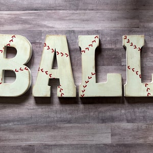 Ballball, Baseball Letters, Personalized Baseball Name, Baseball Nursery, Boys Room, Nursery Decor, Baby Shower, Baby Boy Gift image 1