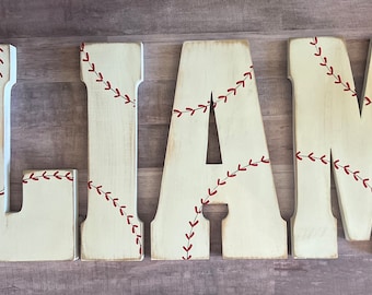 Baseball Letter, Vintage Baseball Letter, Dirty Baseball Letter