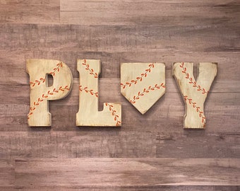 Vintage Baseball Name, Baseball Letters, Personalized Baseball Name, Baseball Nursery, Boys Room, Nursery Decor, Baby Shower, Baby Boy Gift