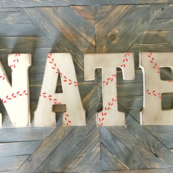 Vintage Baseball Name, Baseball Letters, Personalized Baseball Name, Baseball Nursery, Boys Room, Nursery Decor, Baby Shower, Baby Boy Gift