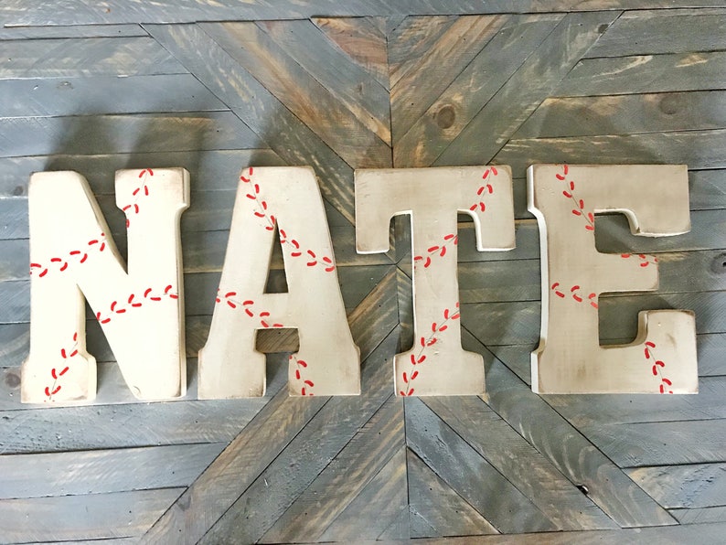 Ballball, Baseball Letters, Personalized Baseball Name, Baseball Nursery, Boys Room, Nursery Decor, Baby Shower, Baby Boy Gift image 8