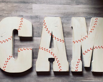 Baseball Wall Decor, Sports Wall Decor, Boys Room Decor, Baseball Letters