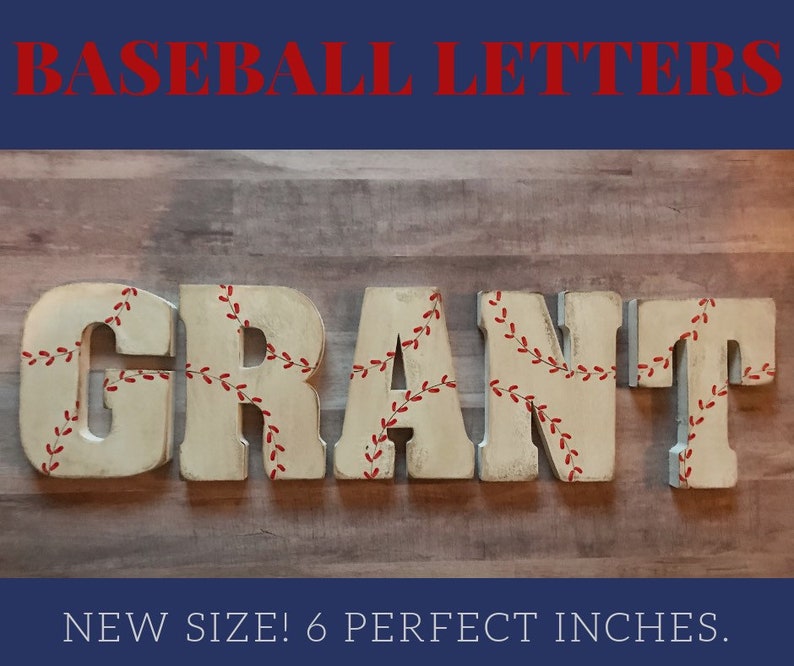 Vintage Baseball Name, Baseball Letters, Personalized Baseball Name, Baseball Nursery, Boys Room, Nursery Decor, Baby Shower, Baby Boy Gift image 2