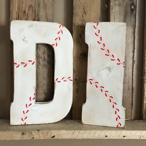 Baseball Wall Decor, 12 Letter, Large Letter, Baseball Letter, Personalized Baseball Sign image 5