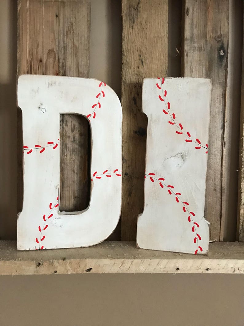 Baseball ONE, Baseball Wall Decor, Sports Wall Decor, Boys Room Decor, Baseball Letters image 8