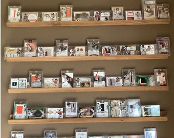 36" Card Display Shelves, football cards, baseball cards, basketball cards, playing cards