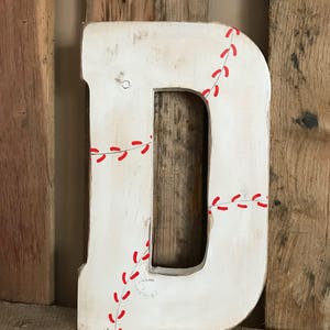 Baseball Wall Decor, 12 Letter, Large Letter, Baseball Letter, Personalized Baseball Sign image 3