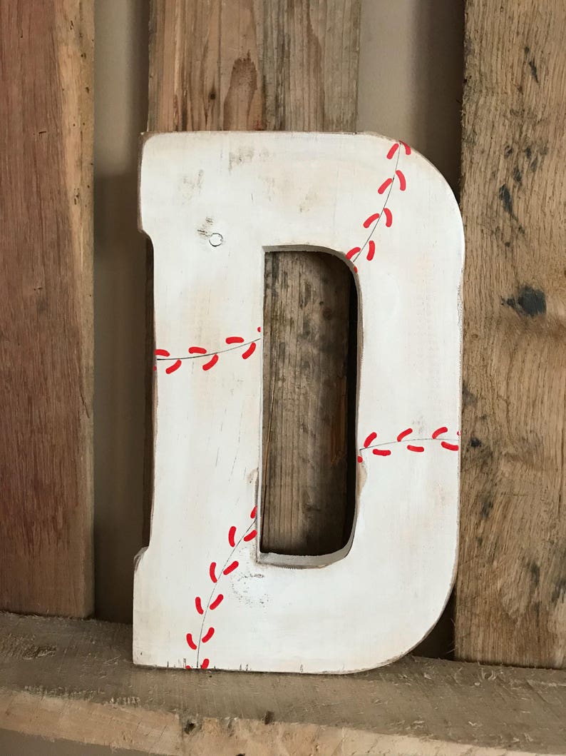 Baseball Letter, Vintage Baseball Letter, Dirty Baseball Letter imagem 5