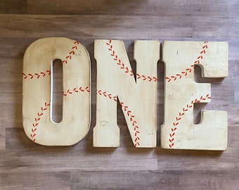 Baseball ONE, Baseball Letters, Baseball Birthday, First Birthday, Baseball Party