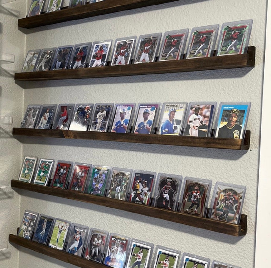 36 Card Display Shelves Set of Five Football Cards Etsy