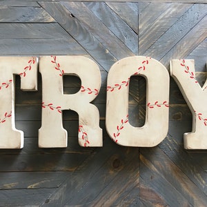 Ballball, Baseball Letters, Personalized Baseball Name, Baseball Nursery, Boys Room, Nursery Decor, Baby Shower, Baby Boy Gift image 7